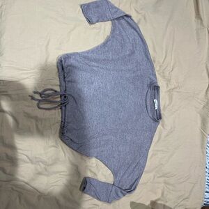 Light purple/ mauve Cropped Sweater with Drawstring